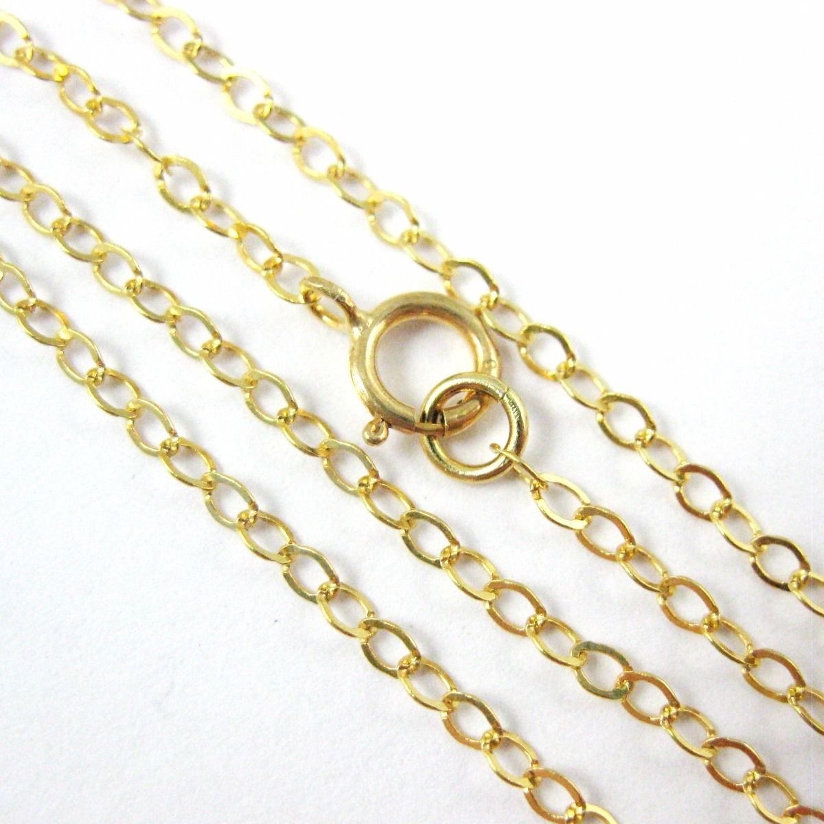 22K gold plated Vermeil Sterling Silver Necklace- 2mm Flat Cable Link -All Sizes