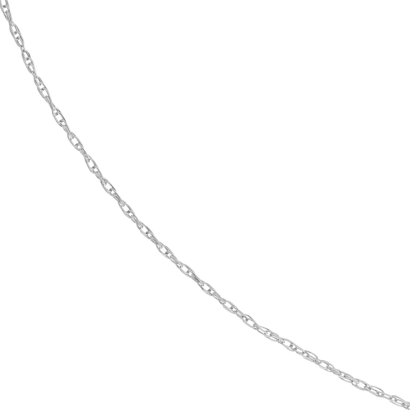 0.65mm Open Dainty Twisted Rope Chain Necklace Real Solid 14K Real White Gold