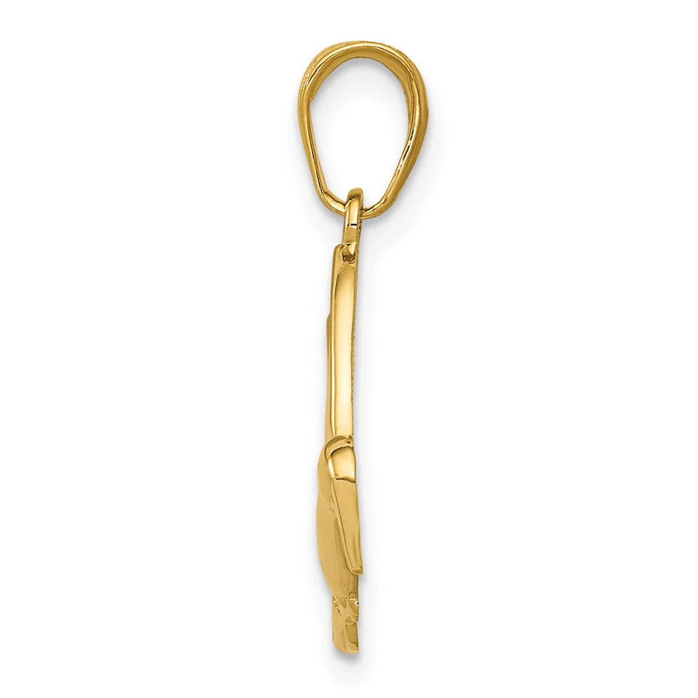 10K / 14K Yellow Gold Hummingbird In Flight Pendant