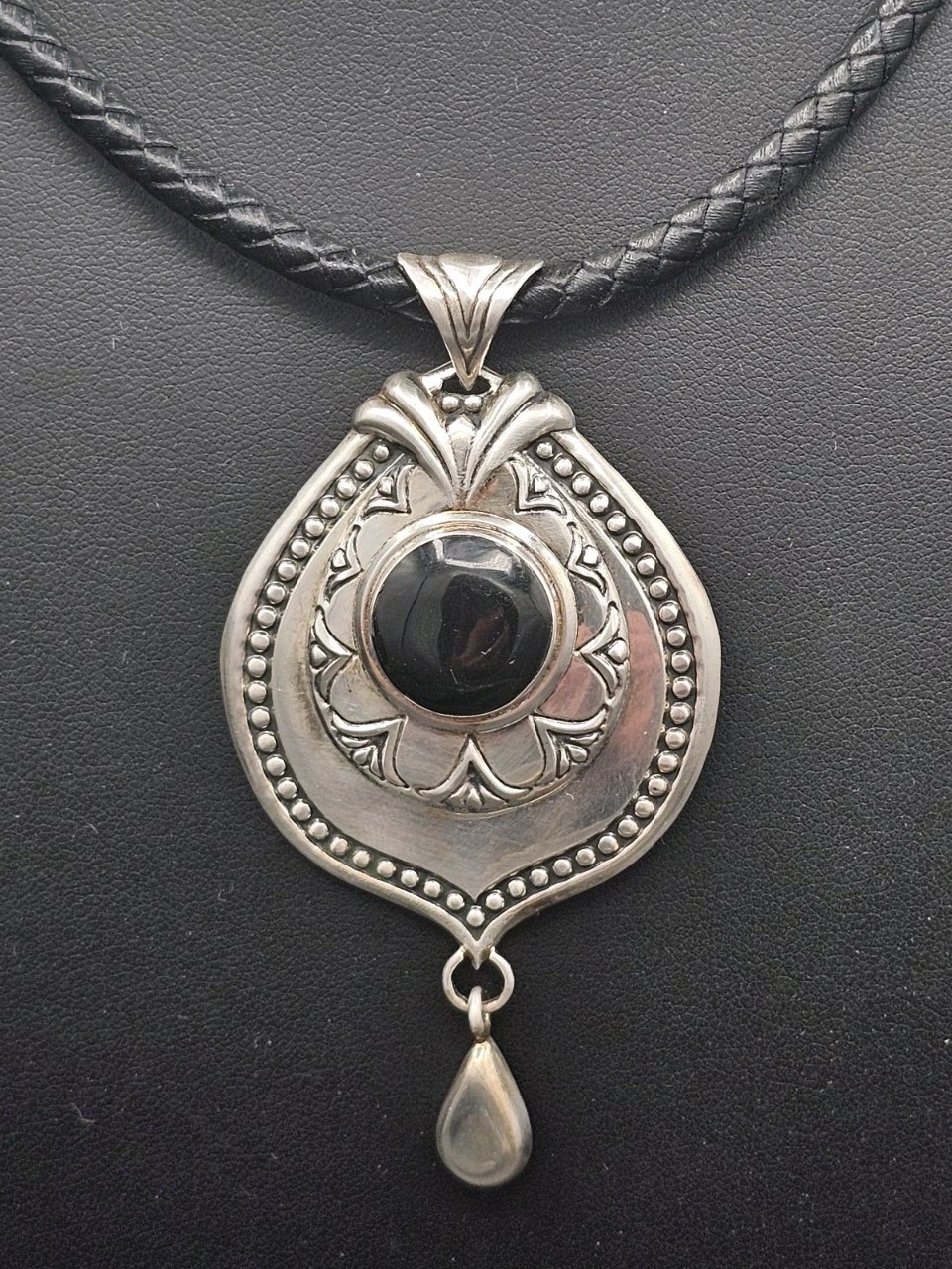 ATI Mexico 925 Sterling Silver Statement Gothic Shield Pendant Necklace