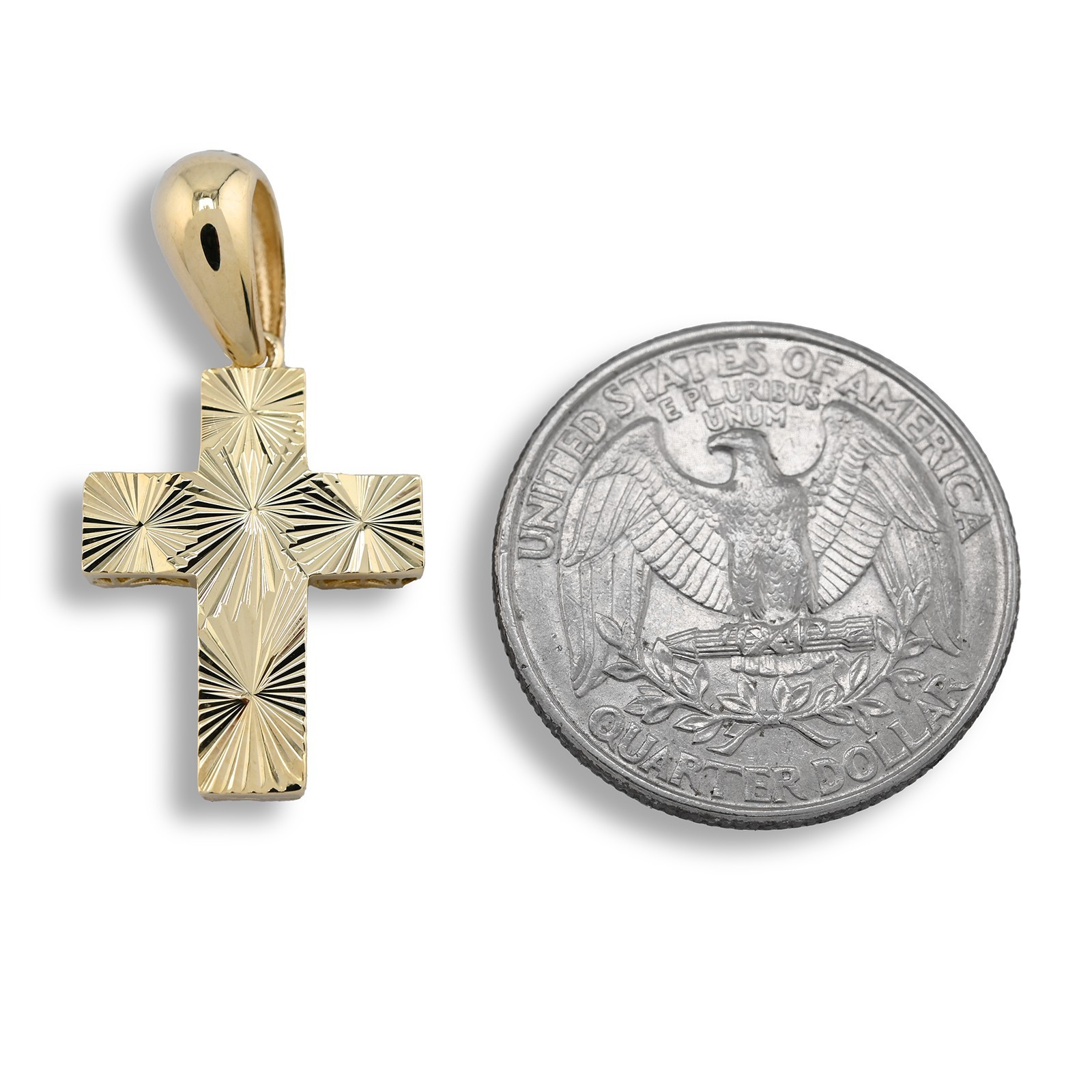 Pure 10k Yellow Gold Religious Cross Charm Pendant 1.2g Unisex Adults Charm
