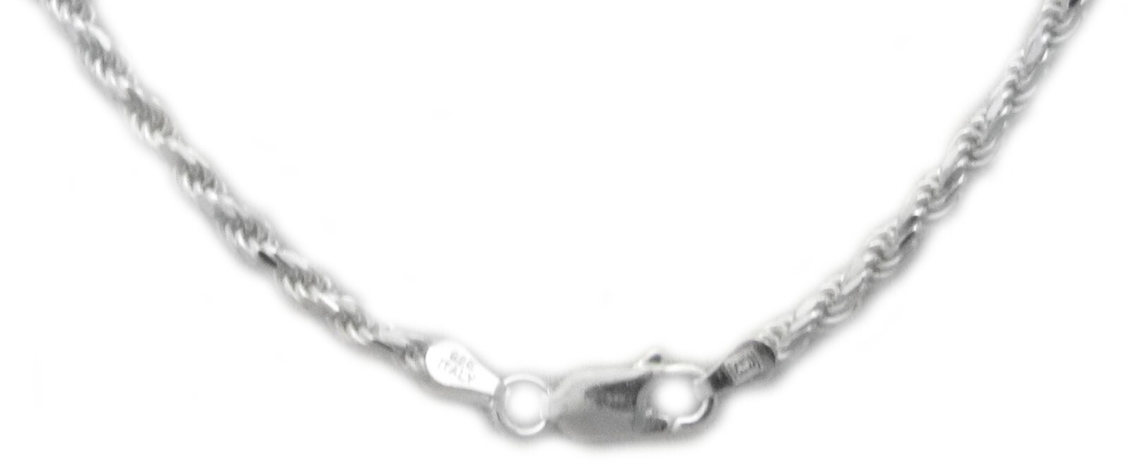 24″ inch Diamond Cut Rope Italian .925 Sterling Silver Chain