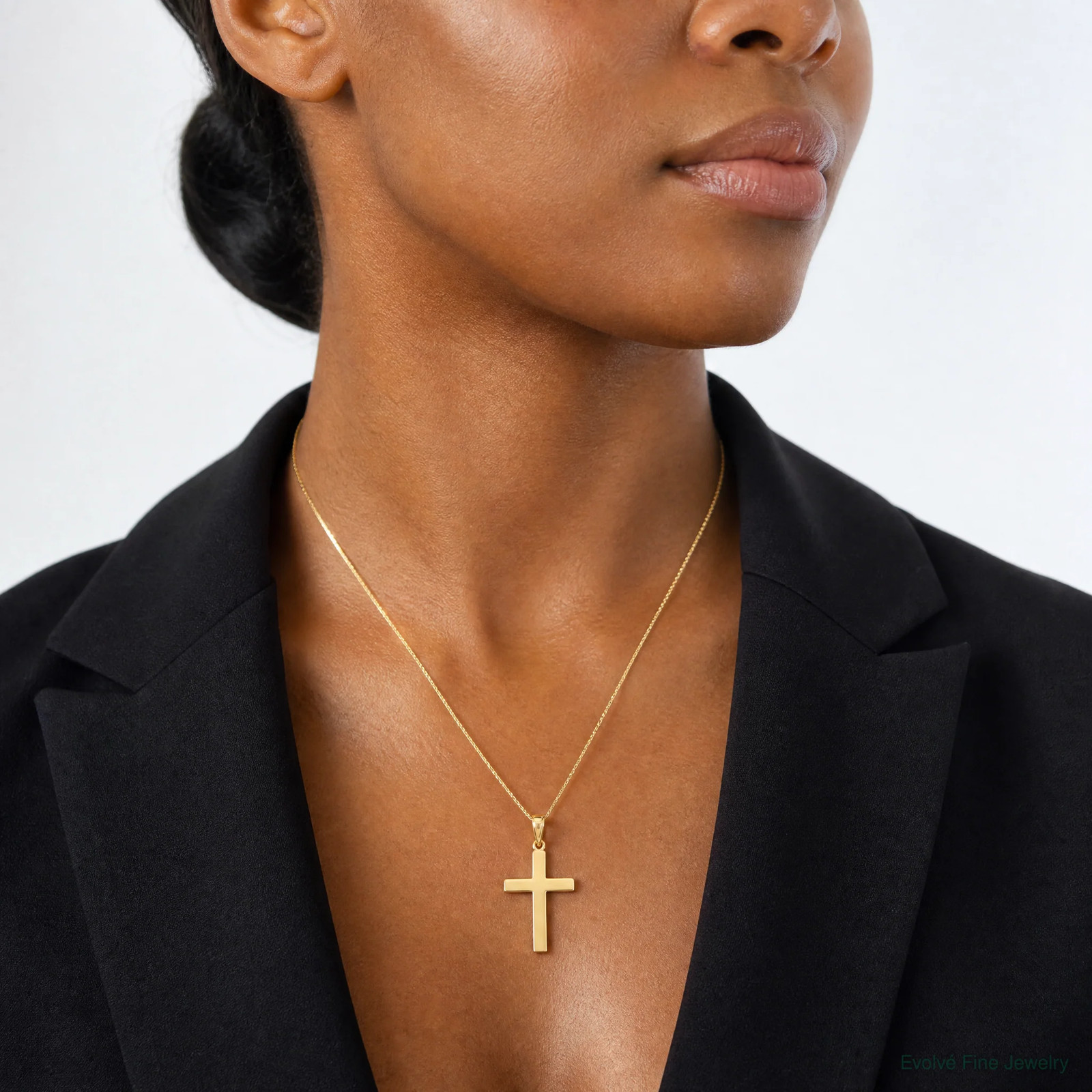 10K / 14K Yellow Gold Polished Cross Pendant