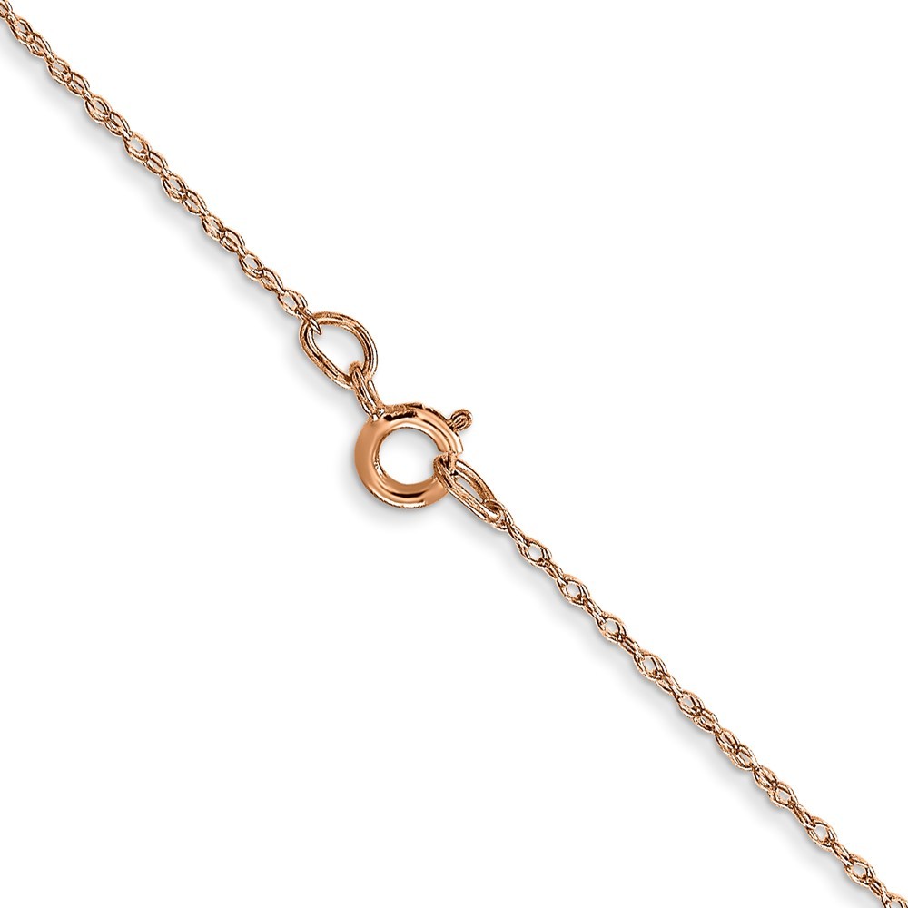 14K Rose Gold Carded .5mm Cable Rope with Spring Ring Clasp Chain Necklace 24″