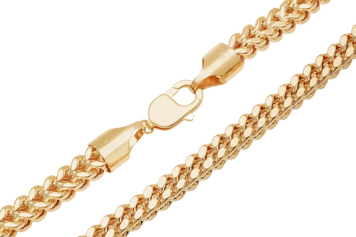 Brand New 10k Yellow Gold Franco Chain Necklace 1.5mm-6mm Sz 16″-40″ Hollow