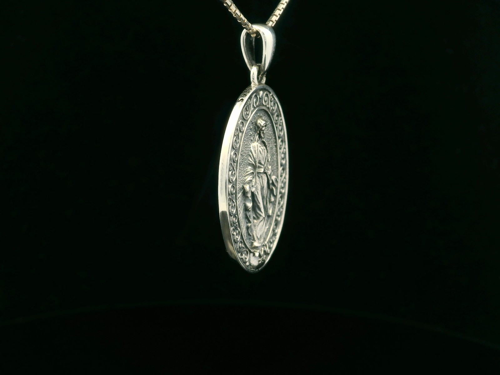 925 Sterling Silver Two-Sided Miraculous Medal Necklace