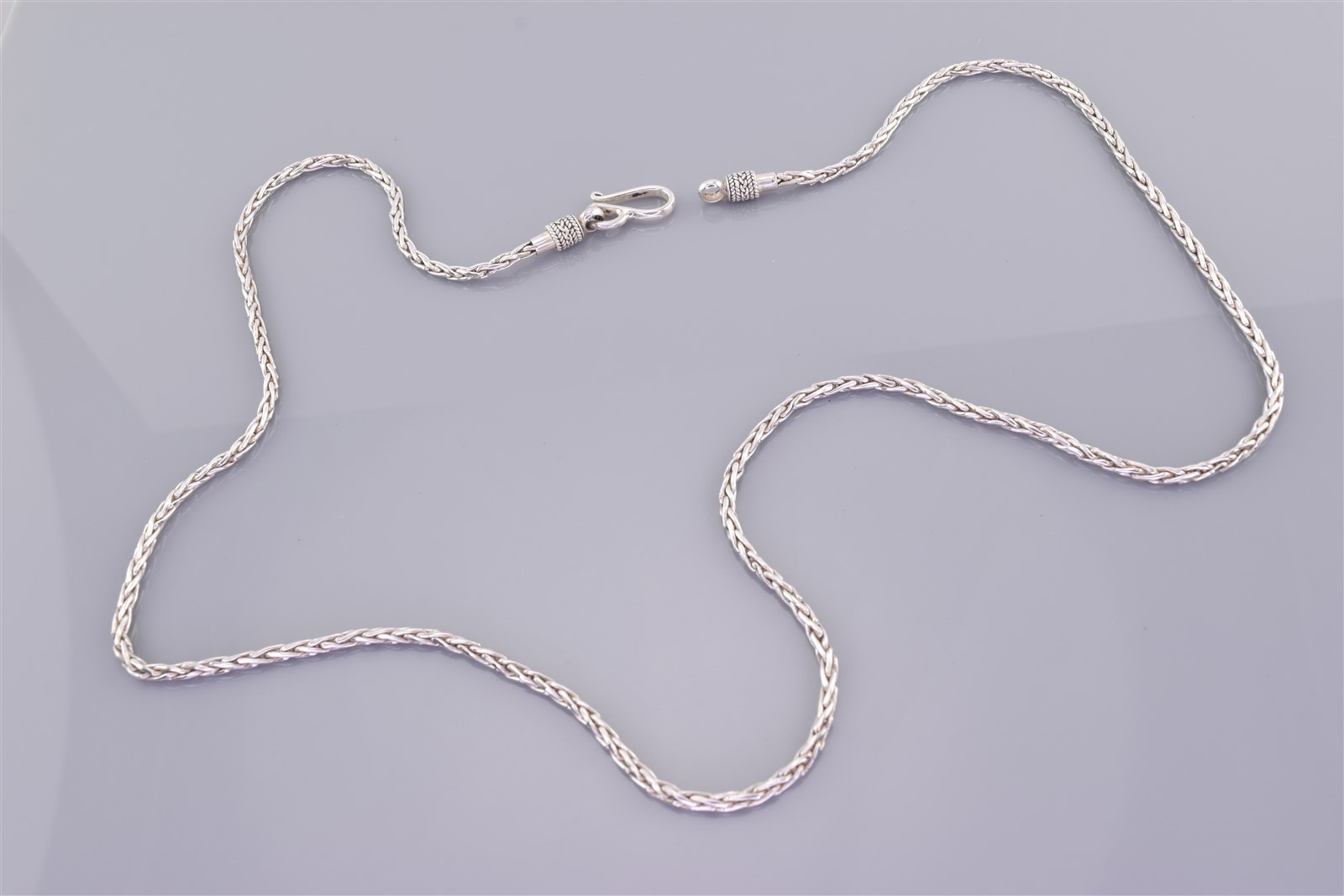 BA Suarti Sterling Silver 2mm Foxtail Wheat Balinese 925 Hook Chain Necklace 24g