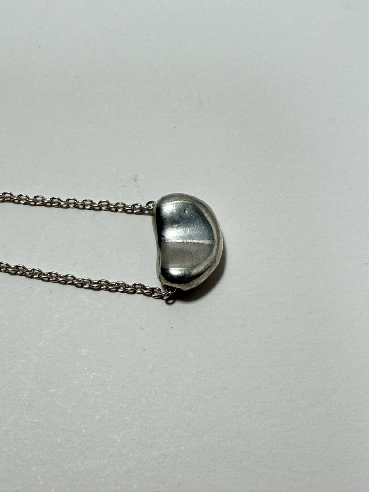 Tiffany & Co. small bean Pendant Necklace Peretti Silver925 excellent F/S