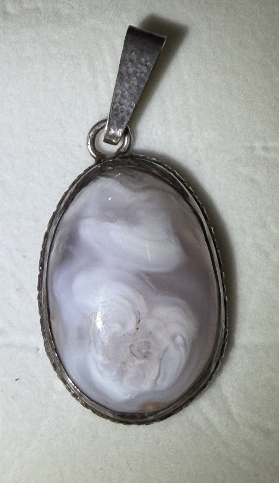 Sterling Silver White Agate Pendant
