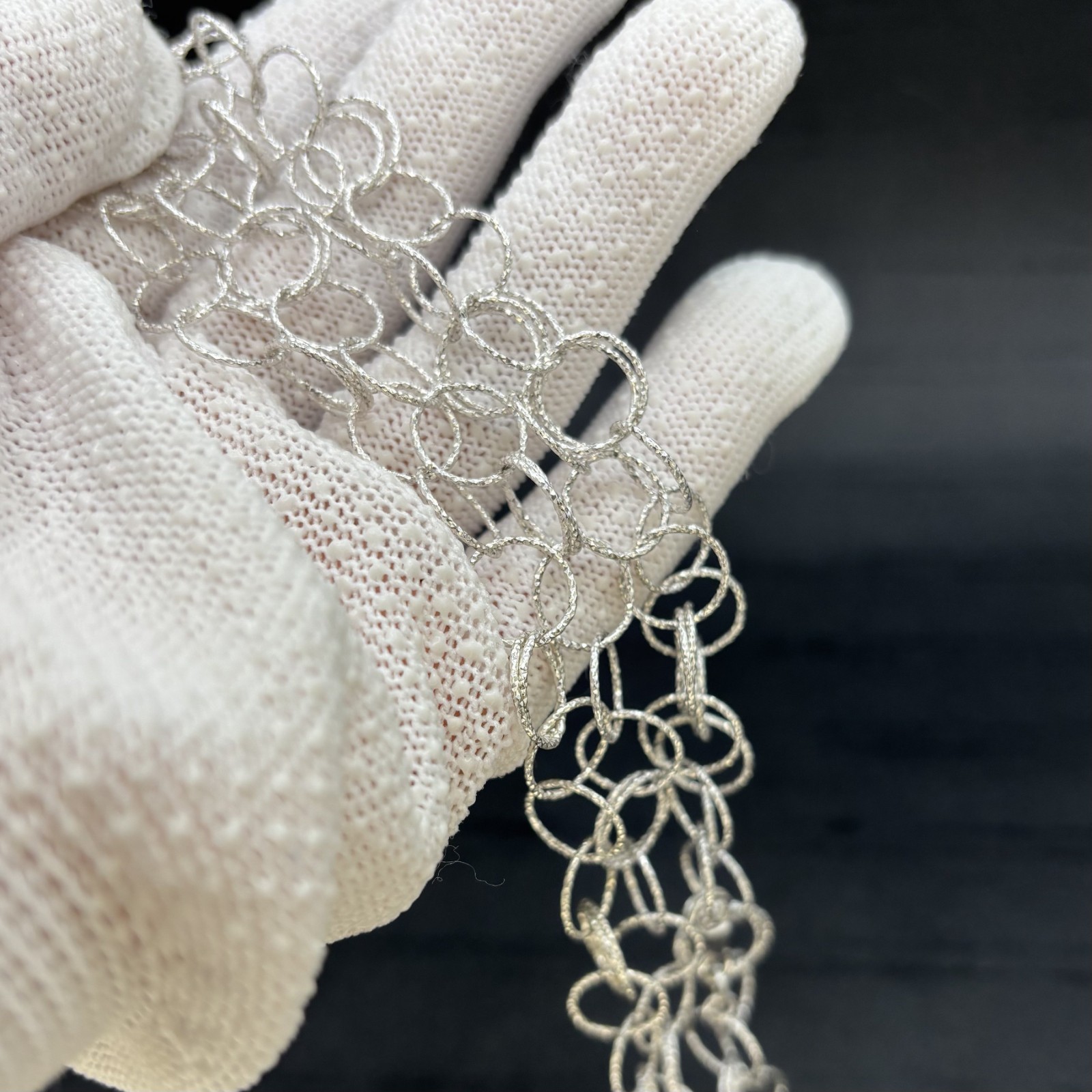925 silver necklace 11.4dwt 30″long 17.69grams