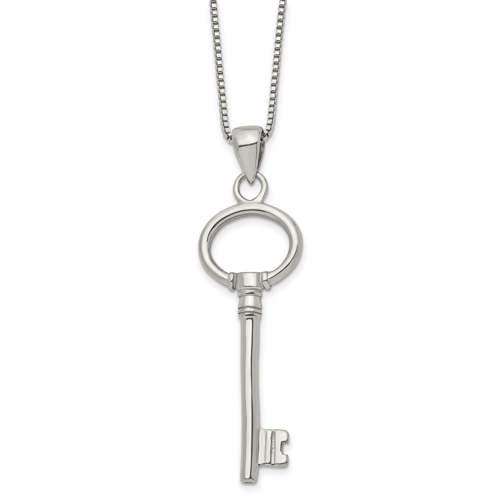 Stainless Steel Polished Key Necklace