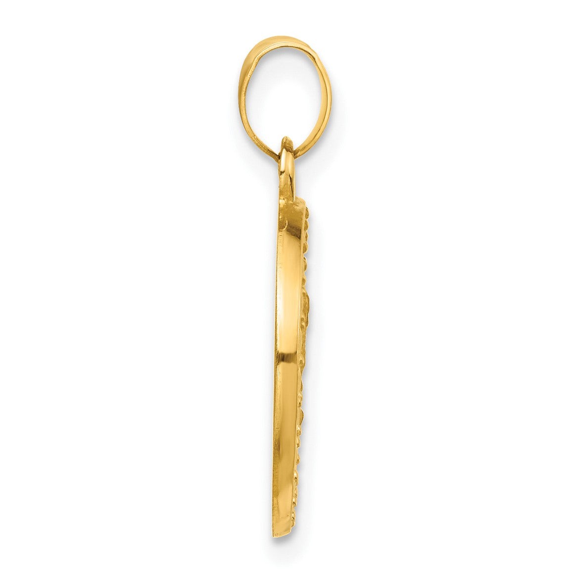14K Yellow Gold Hollow St. Michael Medal Pendant