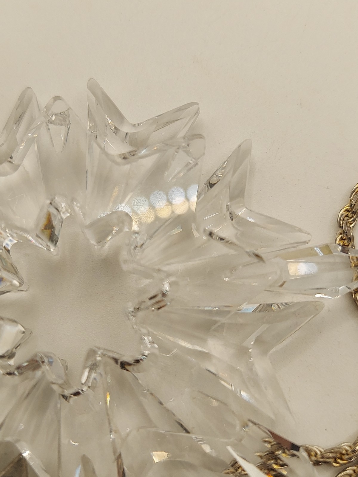 Swarovski Crystal Snowflake Star Pendant 925 Italy Rope Chain 28” 2003