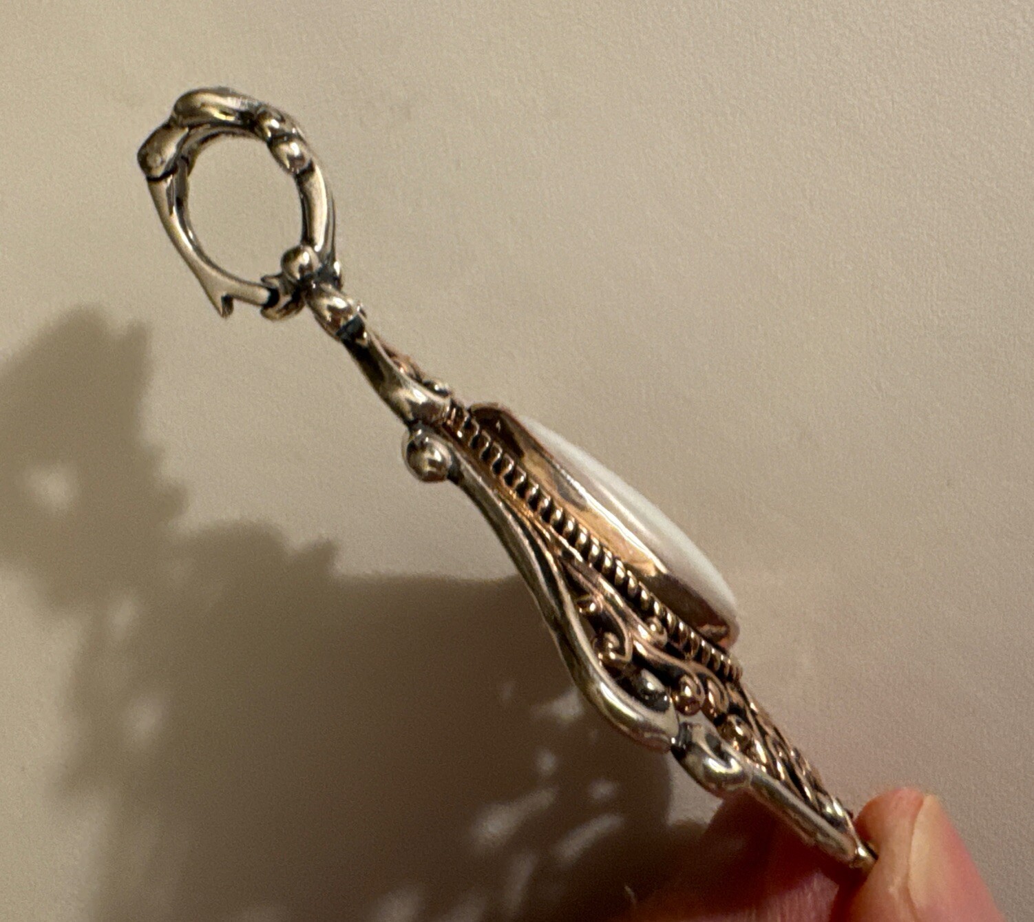 Carolyn Pollack Sterling 925/Copper Filigree Mother of Pearl Pendant Enhancer 3”