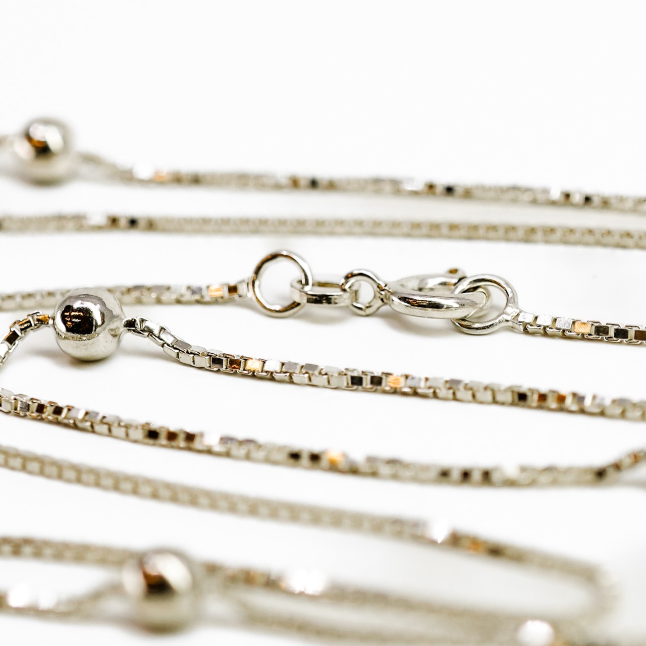 Sterling Silver Box Link & Ball Chain Necklace 70cm #69784