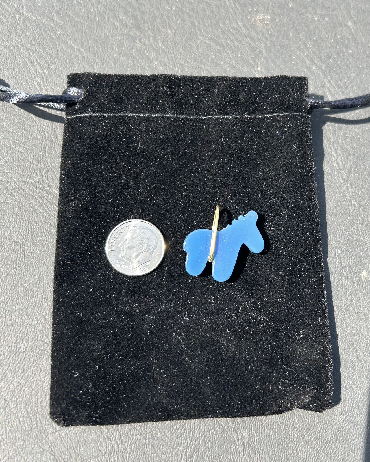 Unique Blue Stone Horse Pendant
