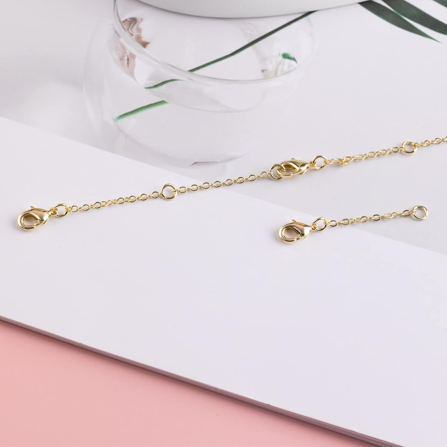 3 pack 14K Gold Necklace Extenders, Chain Lobster for Necklace Bracelet Anklet