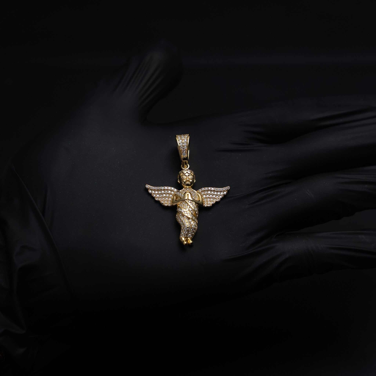 Moissanite 1.2ct Praying Baby Angel Small 925 Sterling Silver Pendant Necklace
