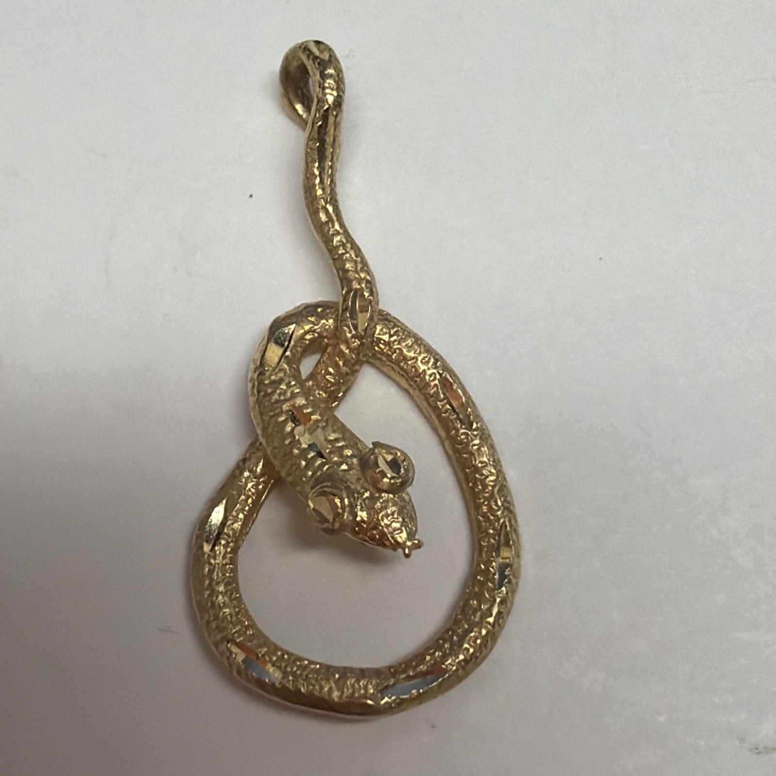 14k Vintage Dangling Snake Pendant 1”