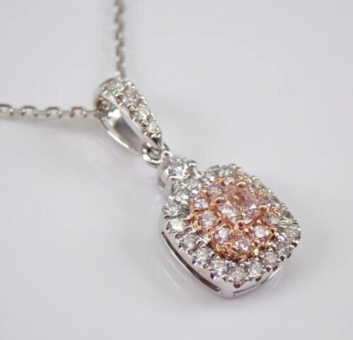 2.00Ct Cushion Cut Lab Created Diamond Halo Pendant 14K White Gold Plated 18”
