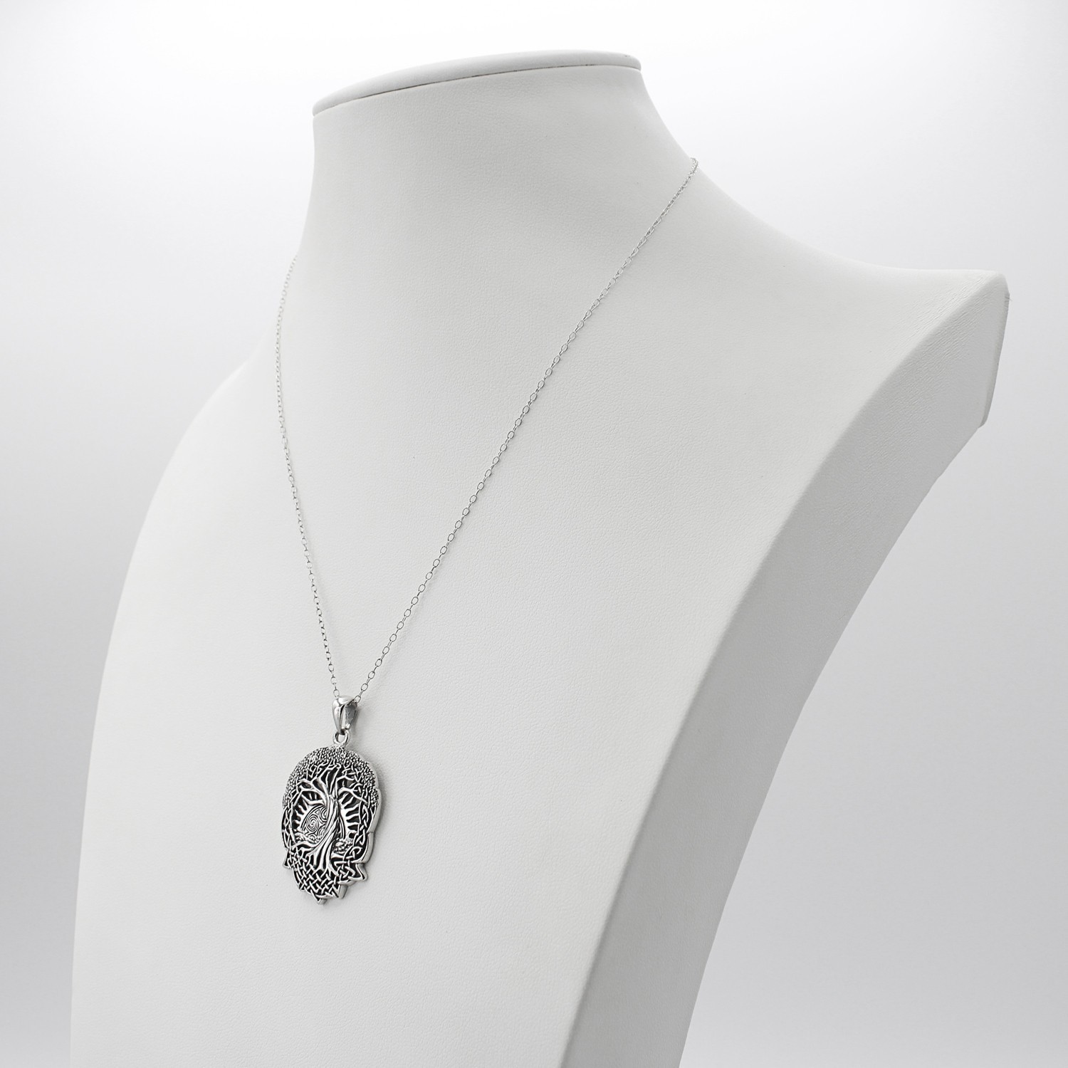 Tree of Life Pendant Sterling Silver Celtic Knot Jewelry Yggdrasil Sun Moon