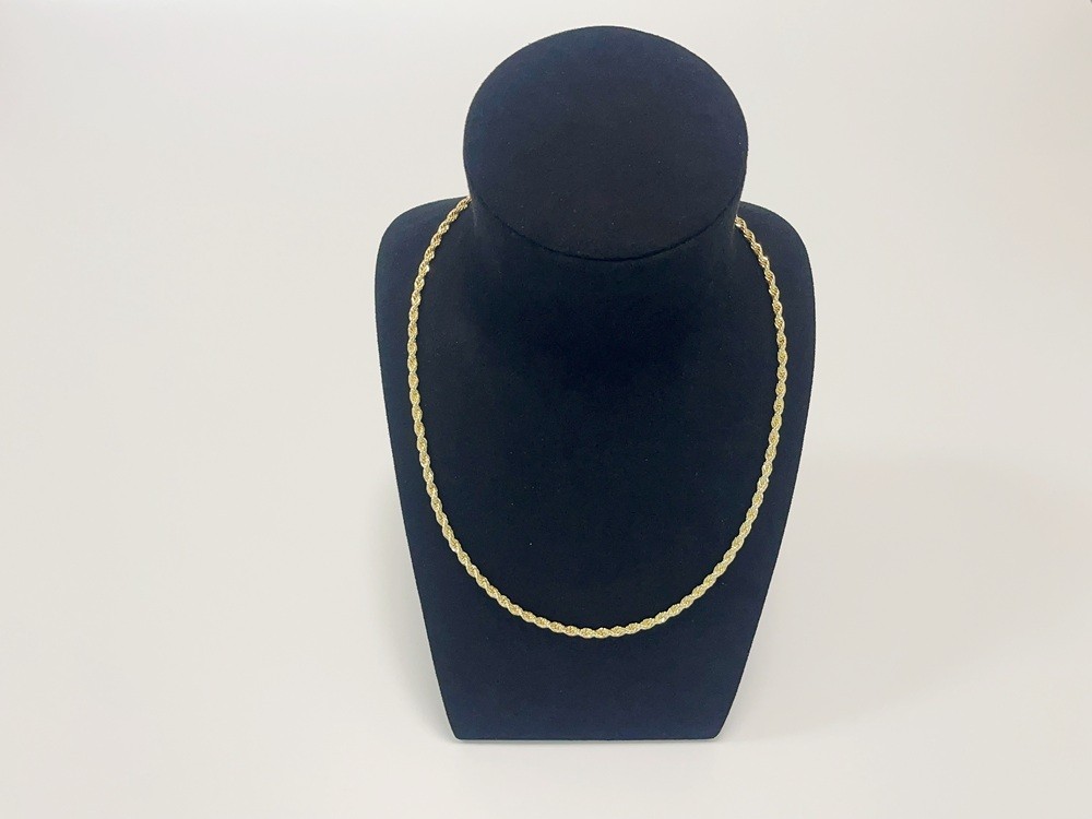 10K Yellow Gold SOLID Rope Chain Necklace Diamond Cut Real Gold 4mm 20inch