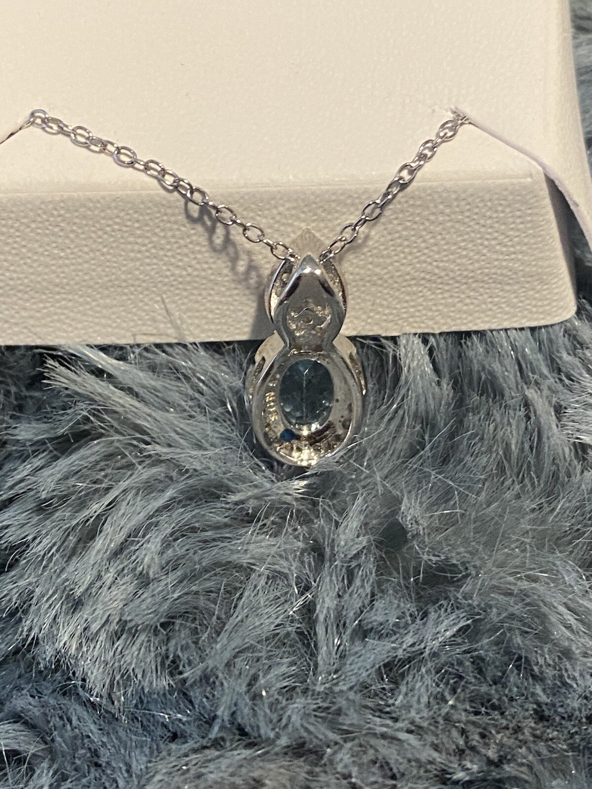 Yes, Please!-Womens Lab Created Blue Topaz Sterling Silver Oval Pendant-NEW!!