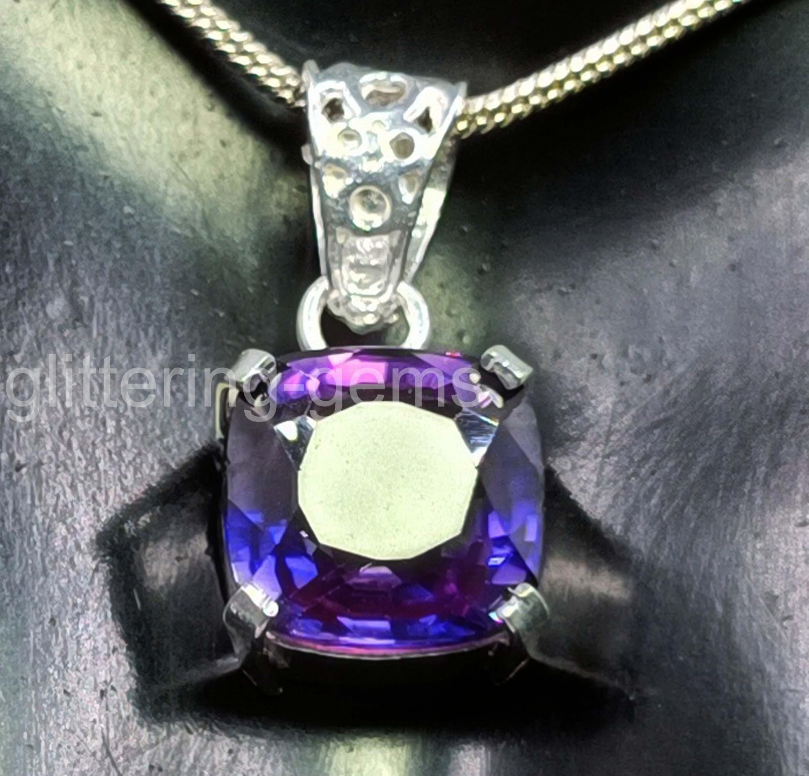 25.20 Ct Natural Color Change Alexandrite Pendant 925 Sterling Silver Gems 5AOA