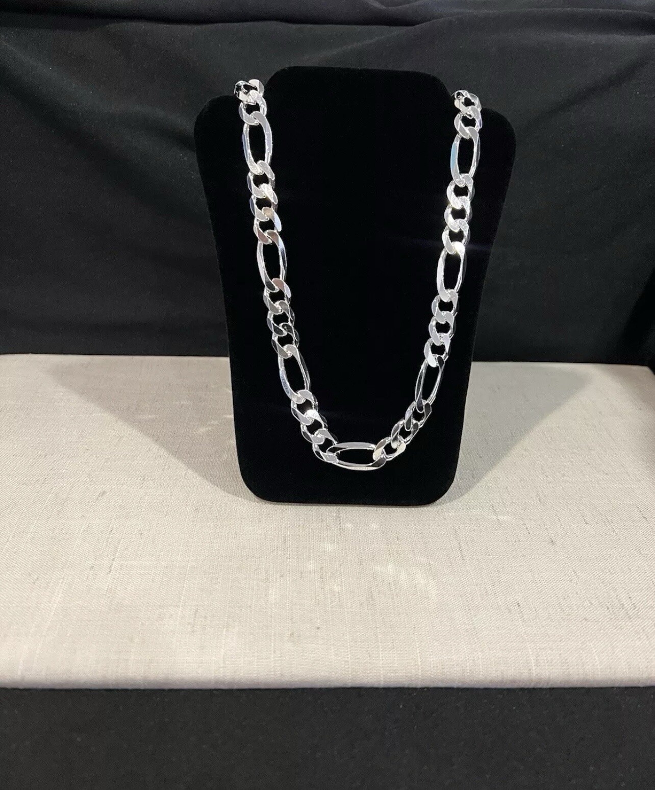 .925 Sterling Silver Men’s Male Thick Figaro Chain Necklace 28 inches LONG
