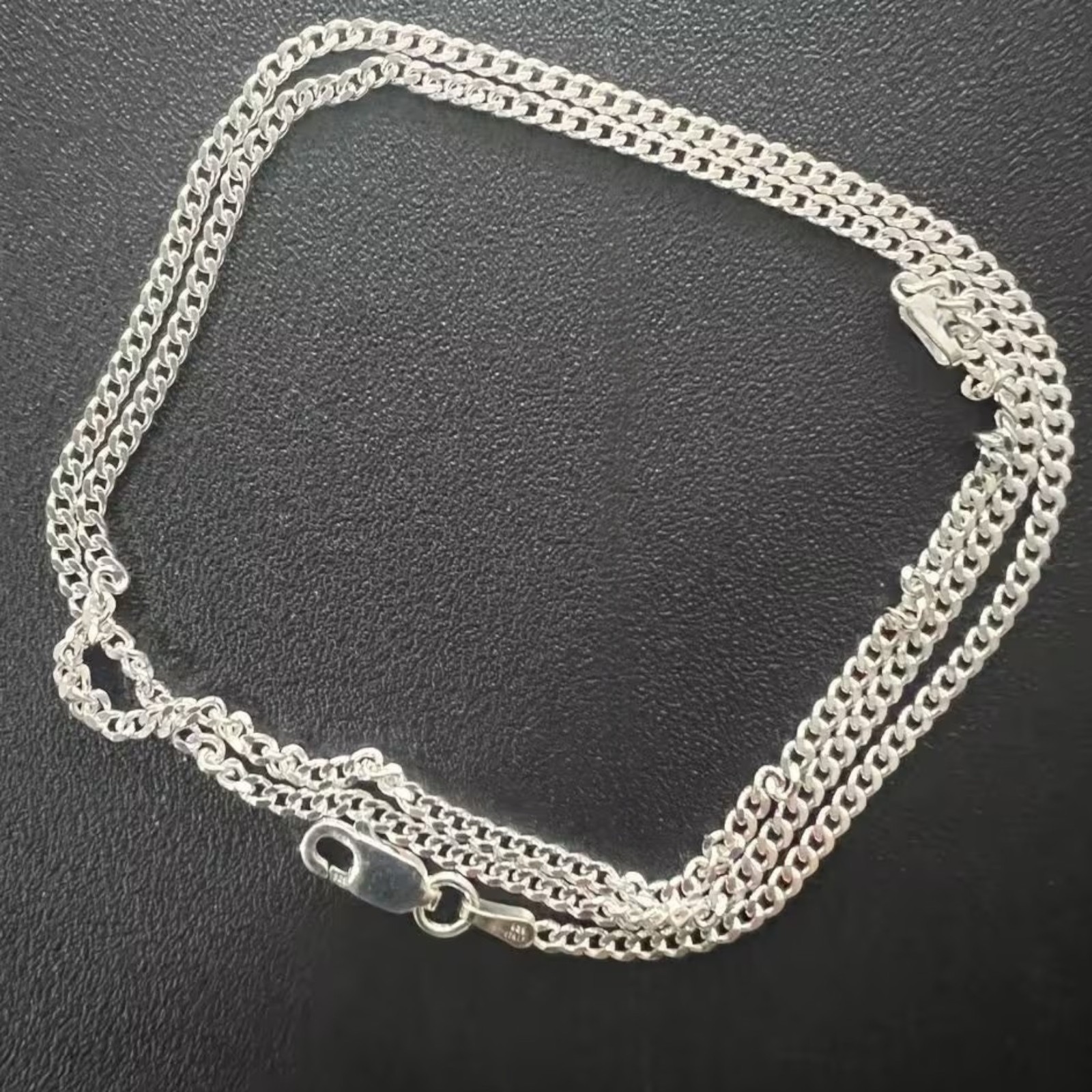 925 Sterling Silver Curb Chain Necklace 2mm Italy 16-30in Pendant Chain