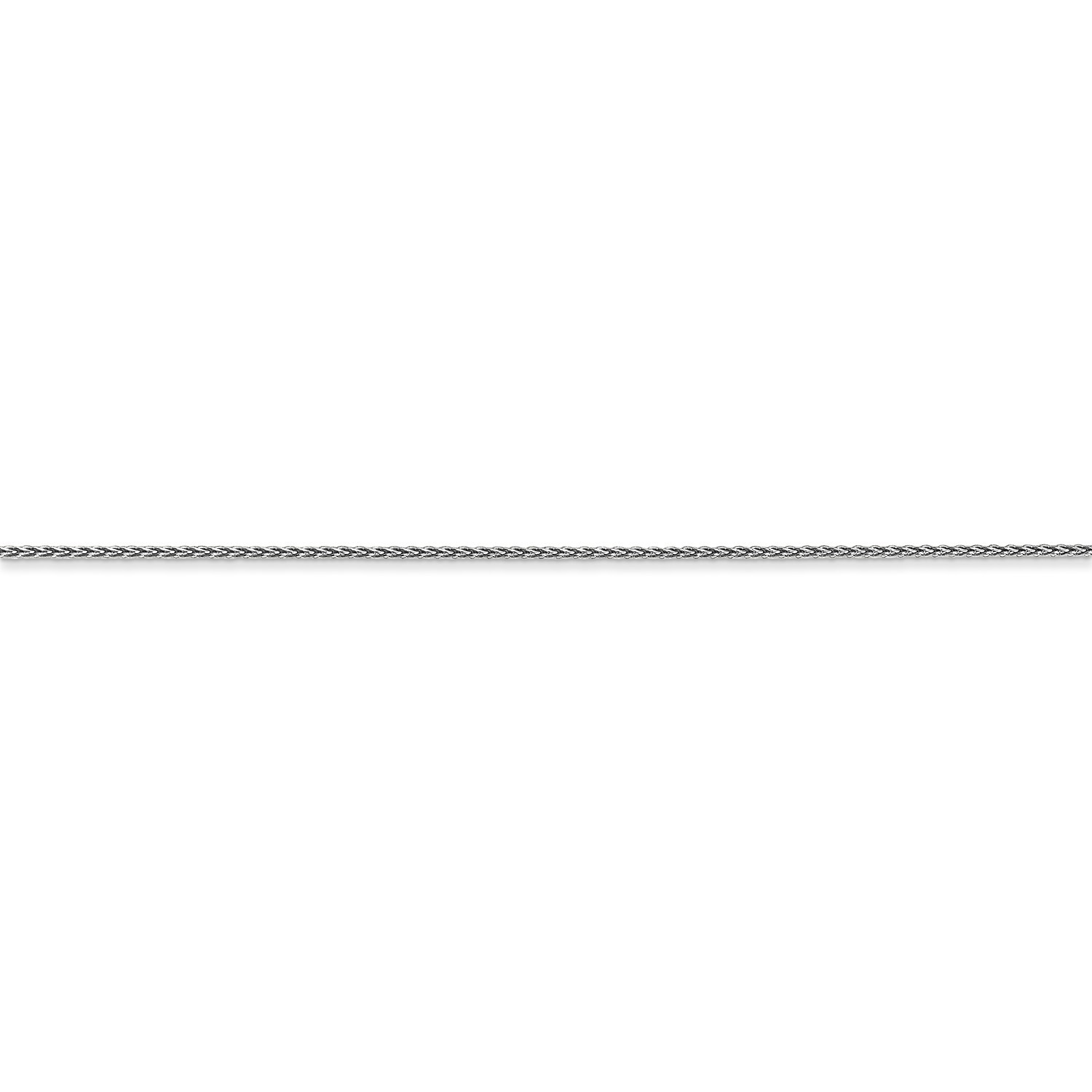 14k White Gold 0.65mm Diamond Cut Spiga Pendant Chain w/ Spring Ring 16″ – 30″