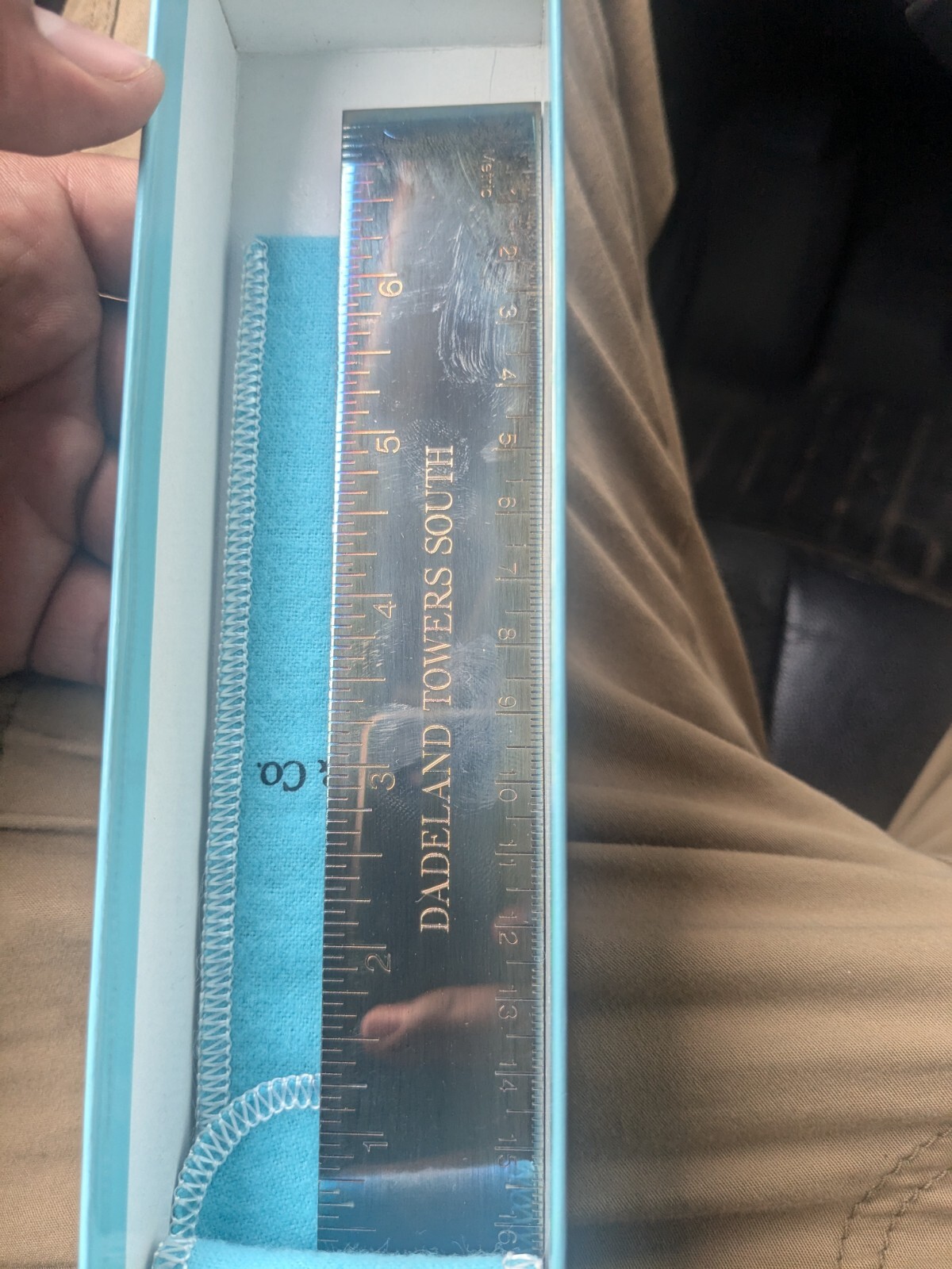 Tiffany & Co 7 inch Ruler Novelty Desk Accessory Silverplate American