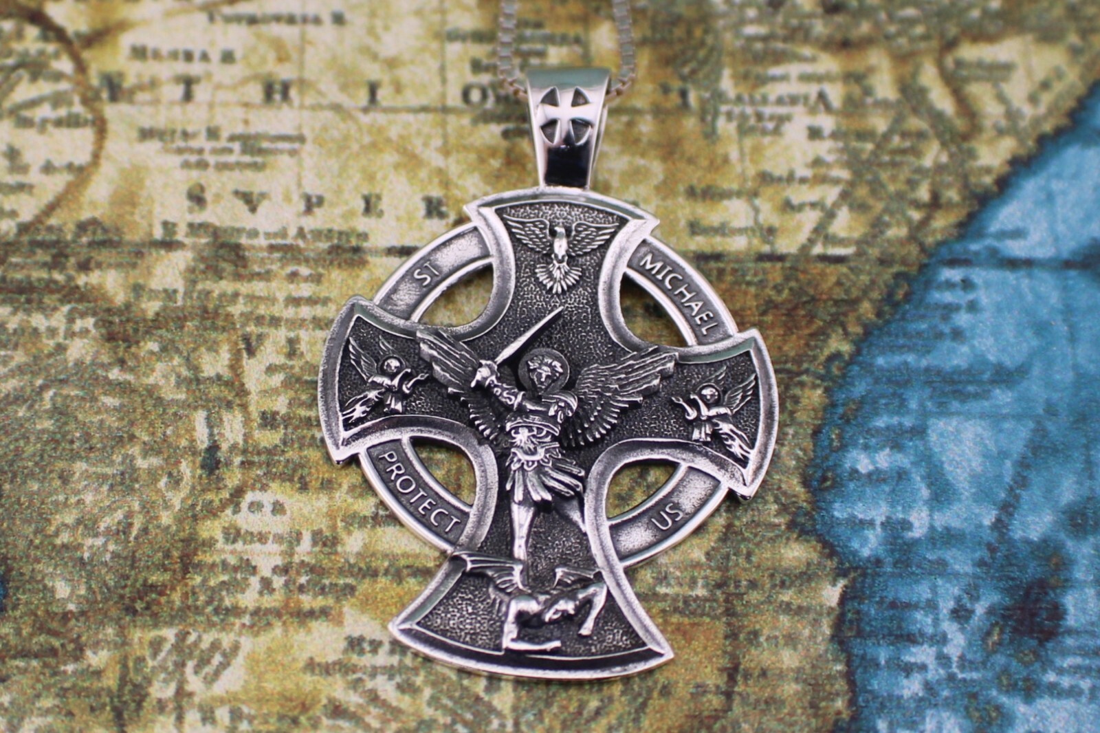 925 Sterling Silver Saint Michael Necklace