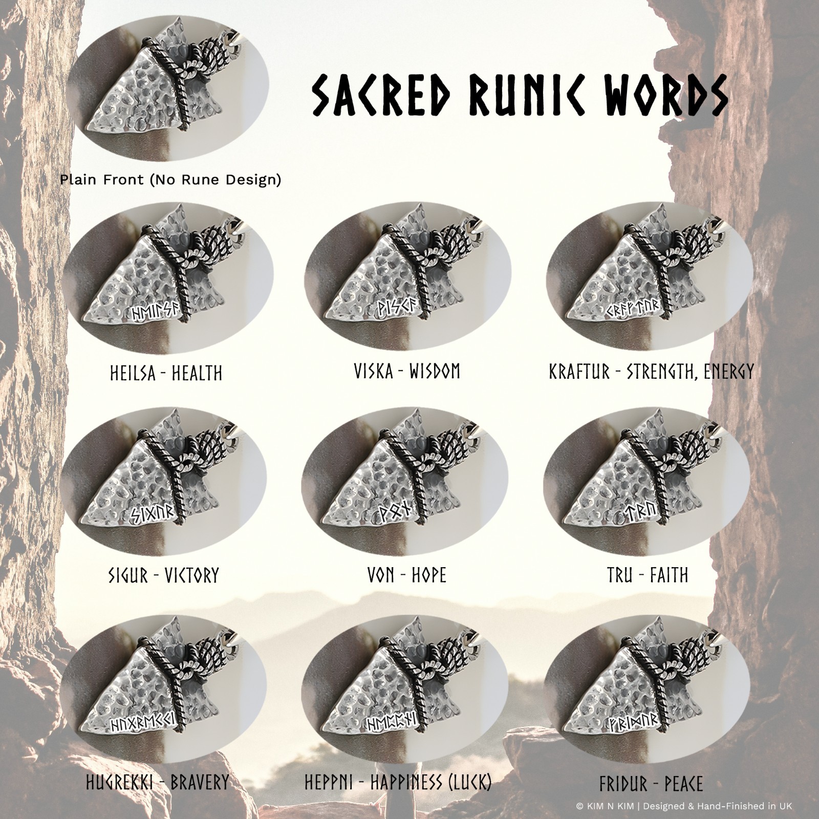 925 Silver Rune Arrowhead Necklace – Oxidised Viking Pendant