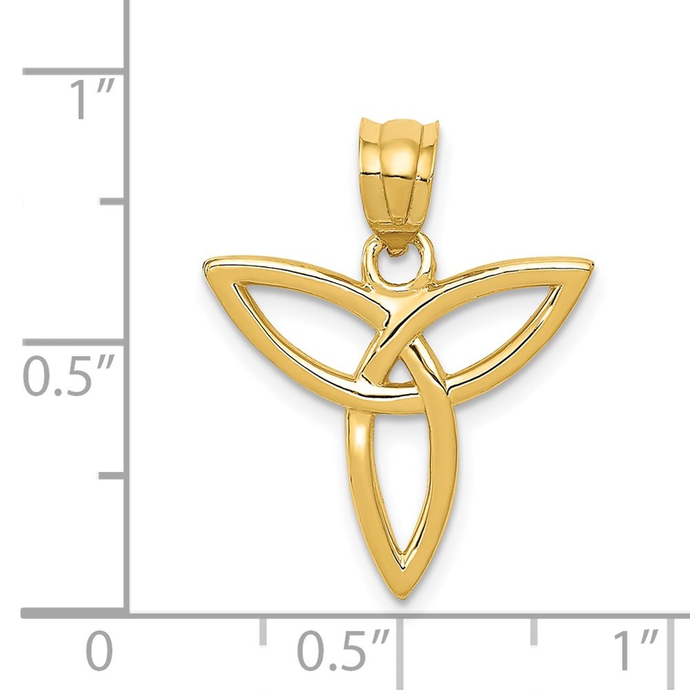 14k Yellow Gold Trinity Symbol Charm Pendant Perfect Gift for Her