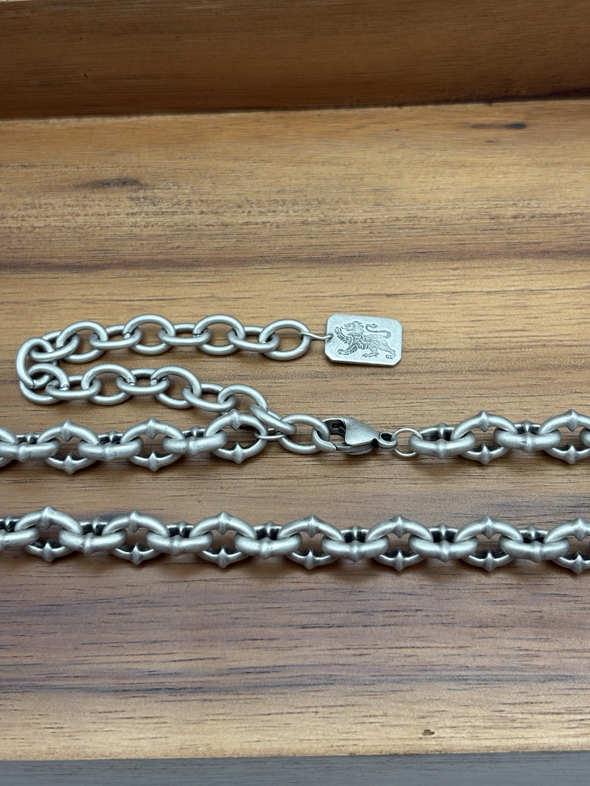 HEAVY SPIKE CHAIN STERLING SILVER 925 CABLE LINK NECKLACE 18+4 INCH 22 9MM 63.8G