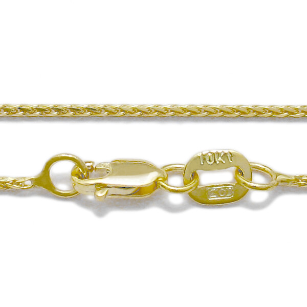 10K Yellow Gold Wheat Chain Necklace 1mm 16″-24″
