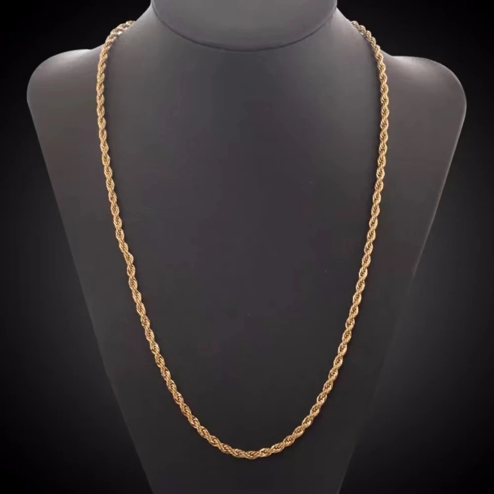 4mm Solid 925 Sterling Silver Italian Rope Chain Necklace Diamond Cut Style