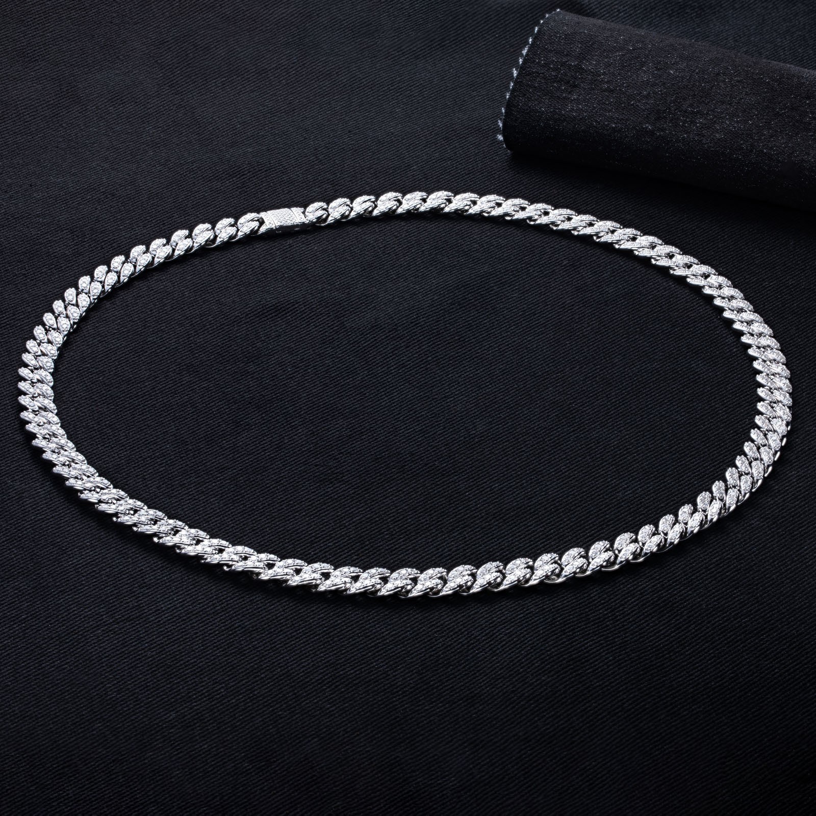 6-10mm Moissanite Miami Cuban Link Prong Chain Iced Hip Hop Necklace 925 Silver