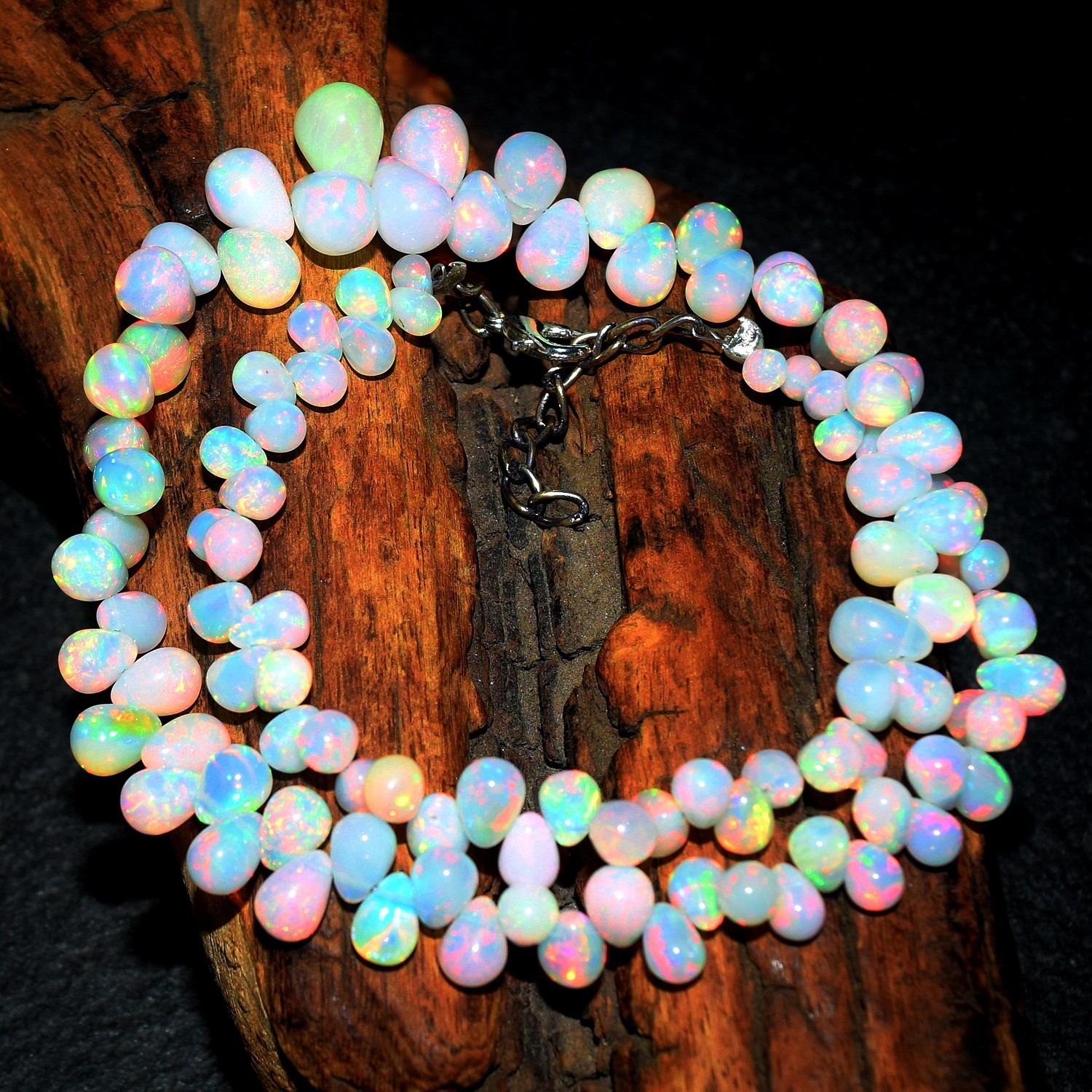 Fabulous 111.00 Cts Amazing Ethiopian Opal Beaded Beautiful Necklace RK 01 E819