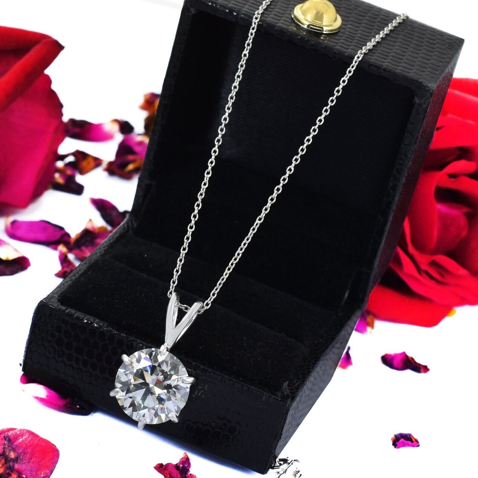 RARE 11.50Ct Certified Off White Treated Diamond Solitaire Pendant in 925 Silver