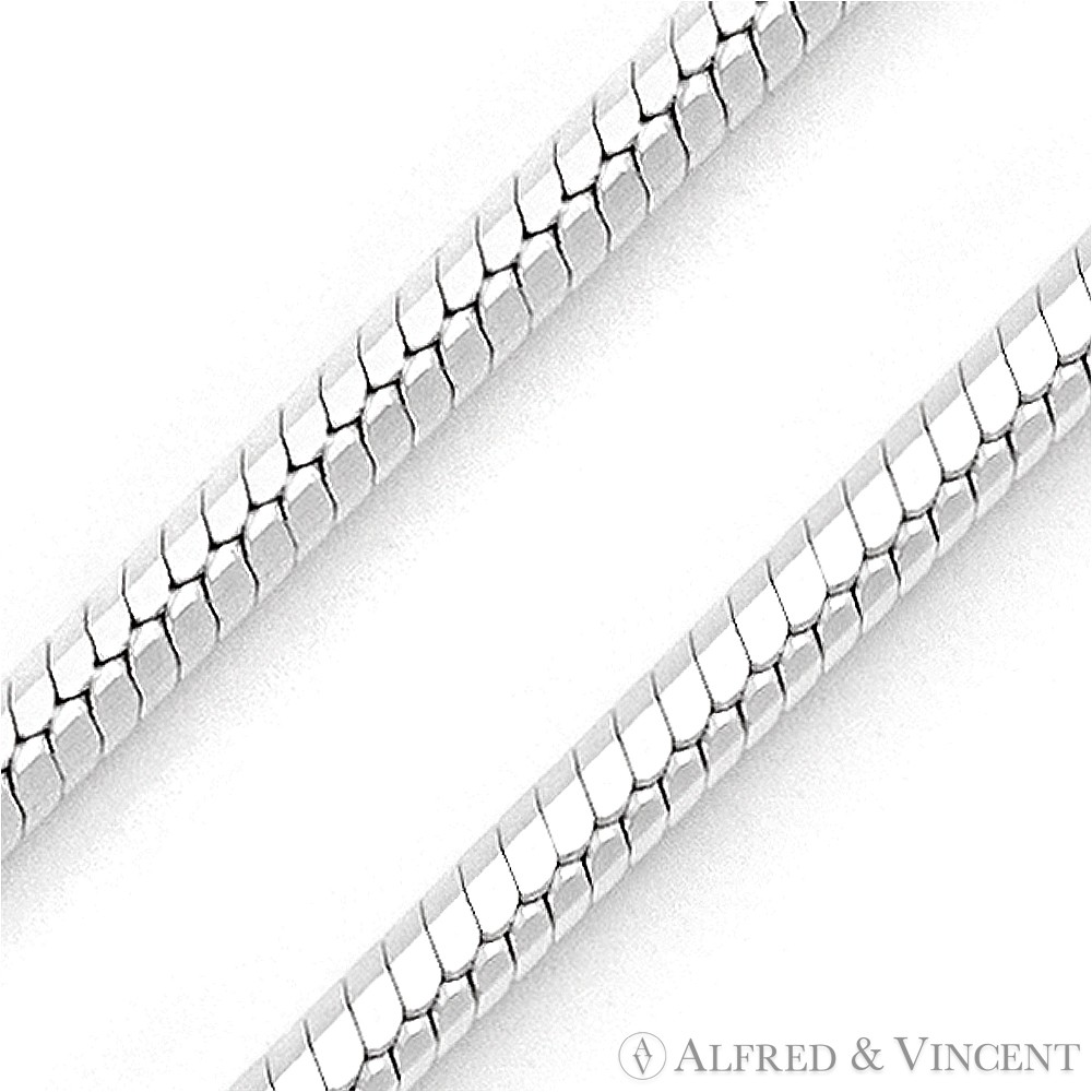 Italy 925 Sterling Silver 1.4mm 8-Sided Snake Link Italian Chain Necklace