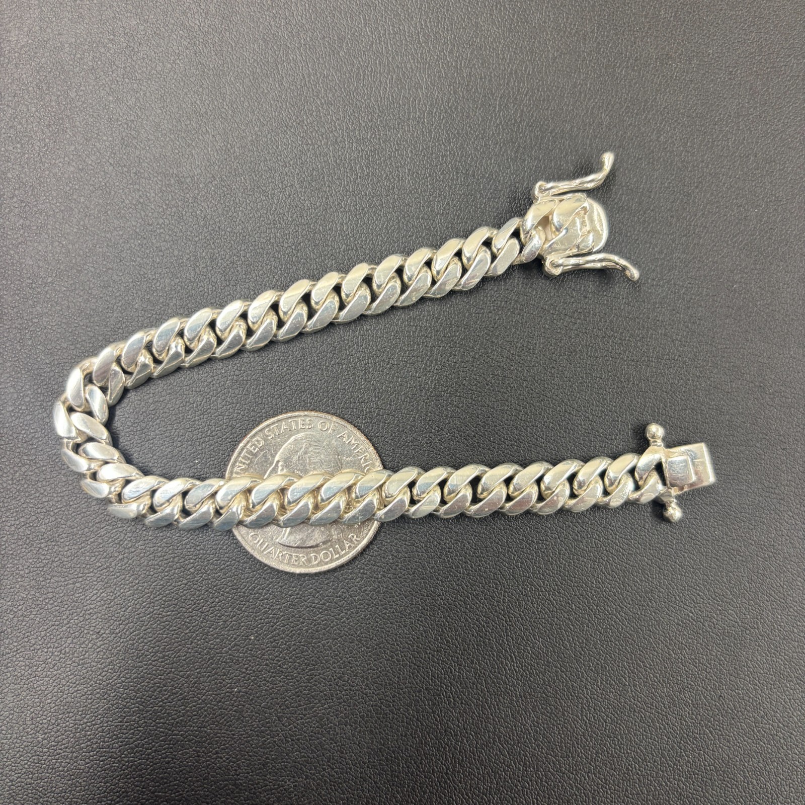 8mm Miami Cuban Link Bracelet – Real Solid 999 Fine Silver HANDMADE IN ITALY