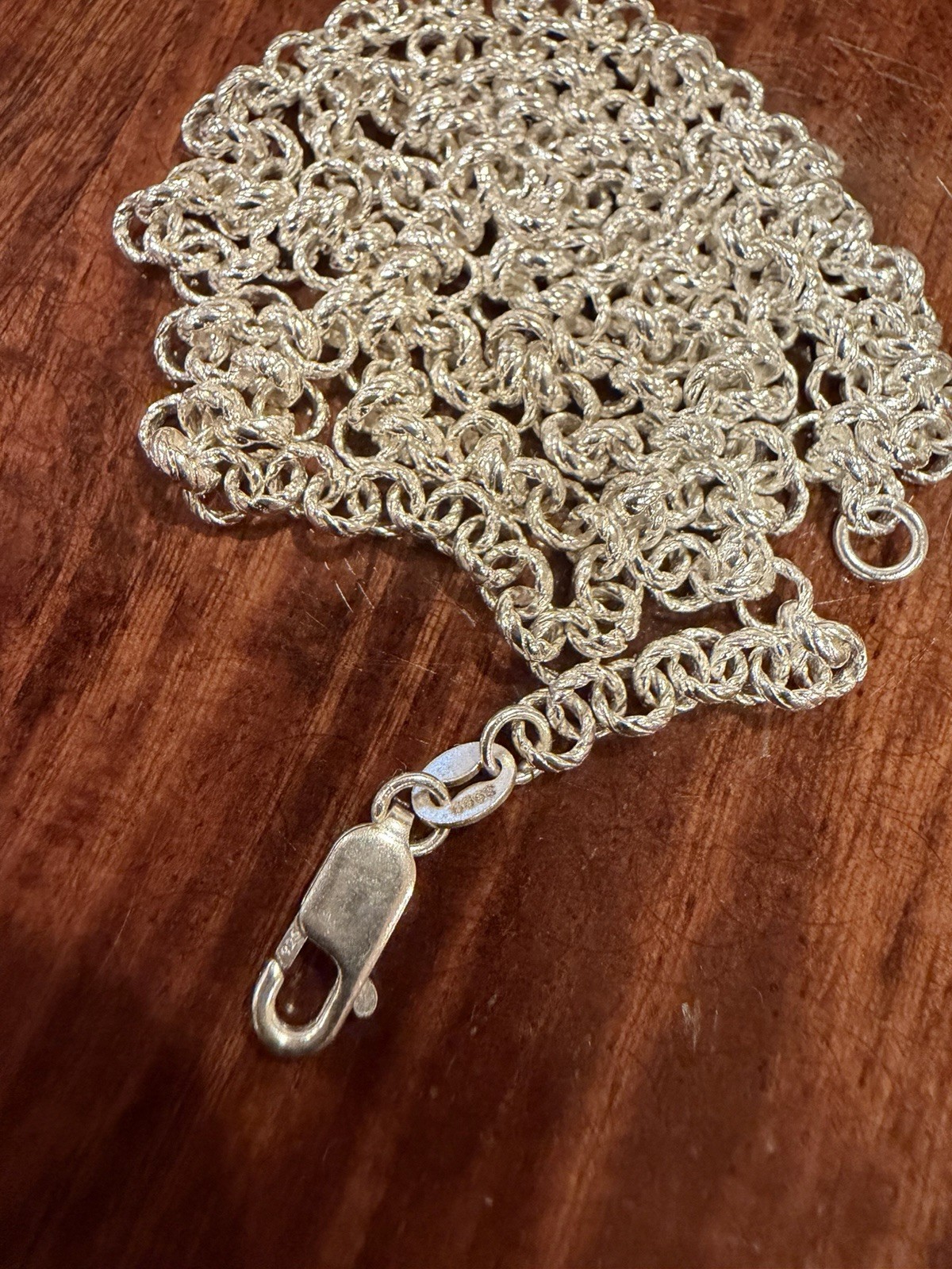 999 Fine Silver Belcher Chain 24” 4mm Round Link ~20.20g 925 Clasp (Unbranded)