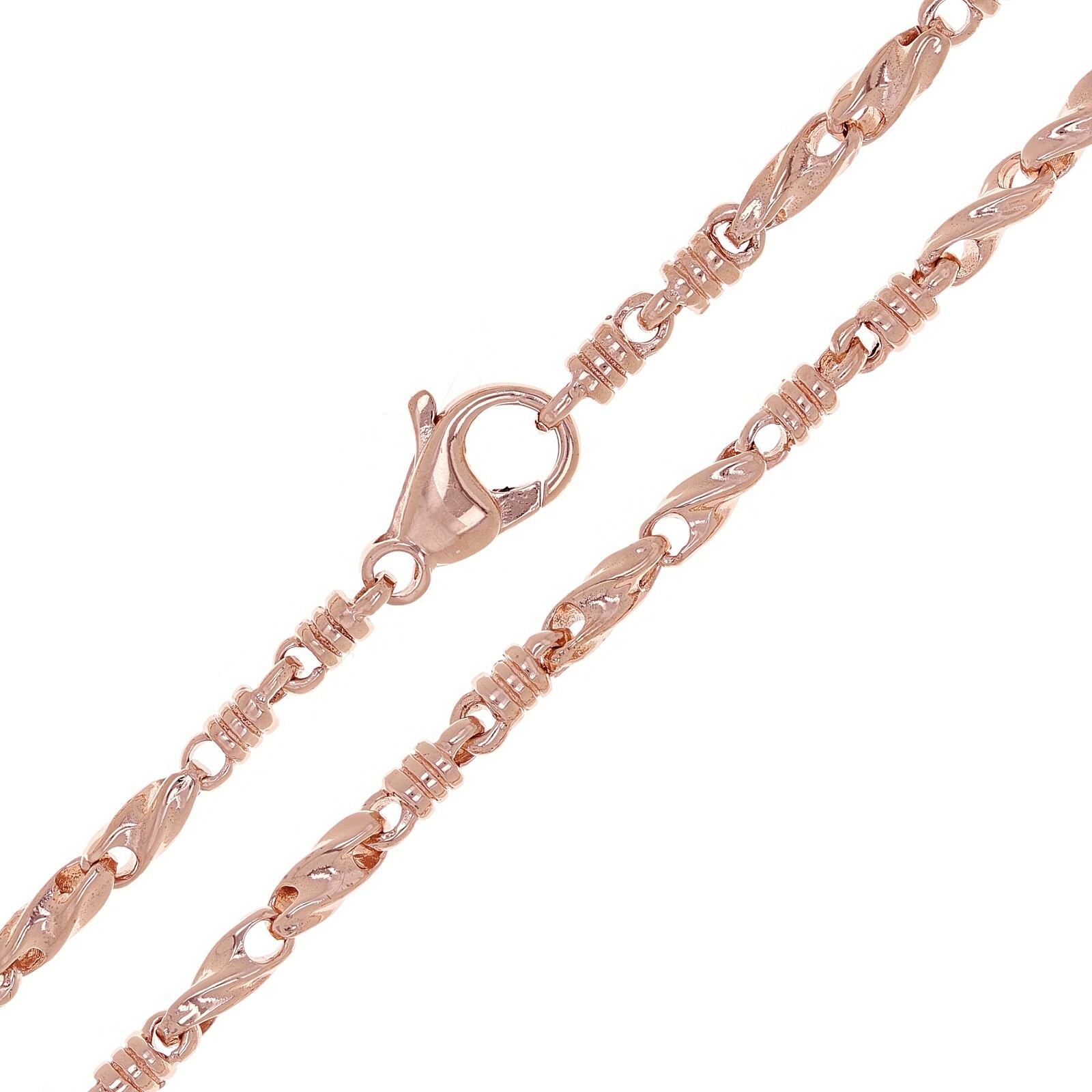 14k Rose Gold Handmade Fashion Link Necklace 20″ 3.5mm 32 grams