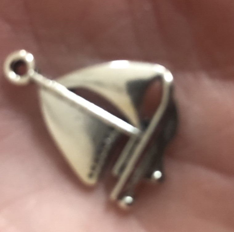 Sailboat Pendants/Charms Metal 1.2″ New 10 pieces Silver & Bronze
