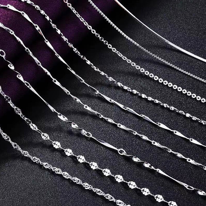 Real 925 Sterling Silver Necklace Chains For Pendants Fine Classic Style 16″-24″