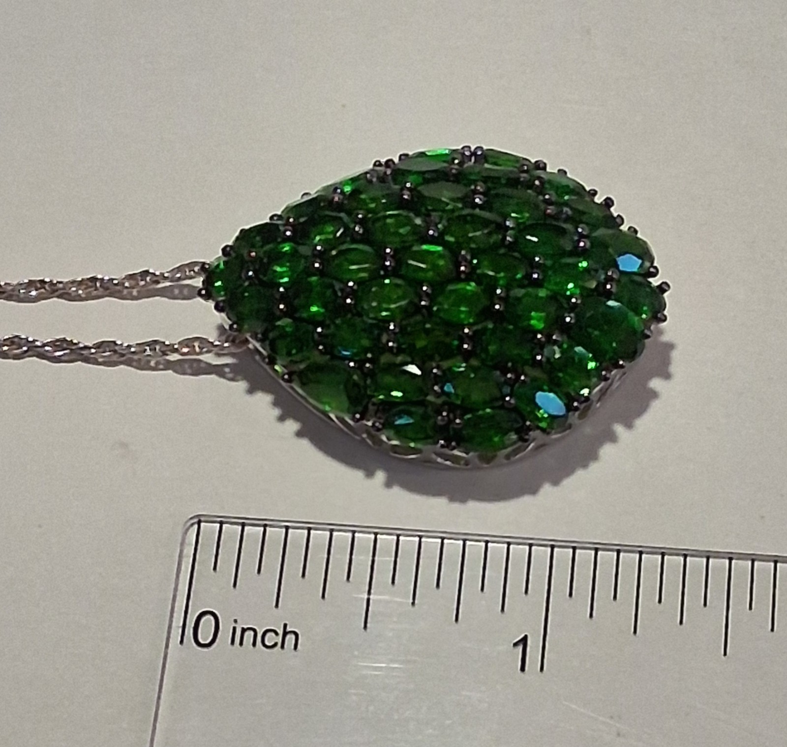 Jtv Chrome Diopside Cluster Teardrop Pendant With Upgraded 24 Inch Adjustable…