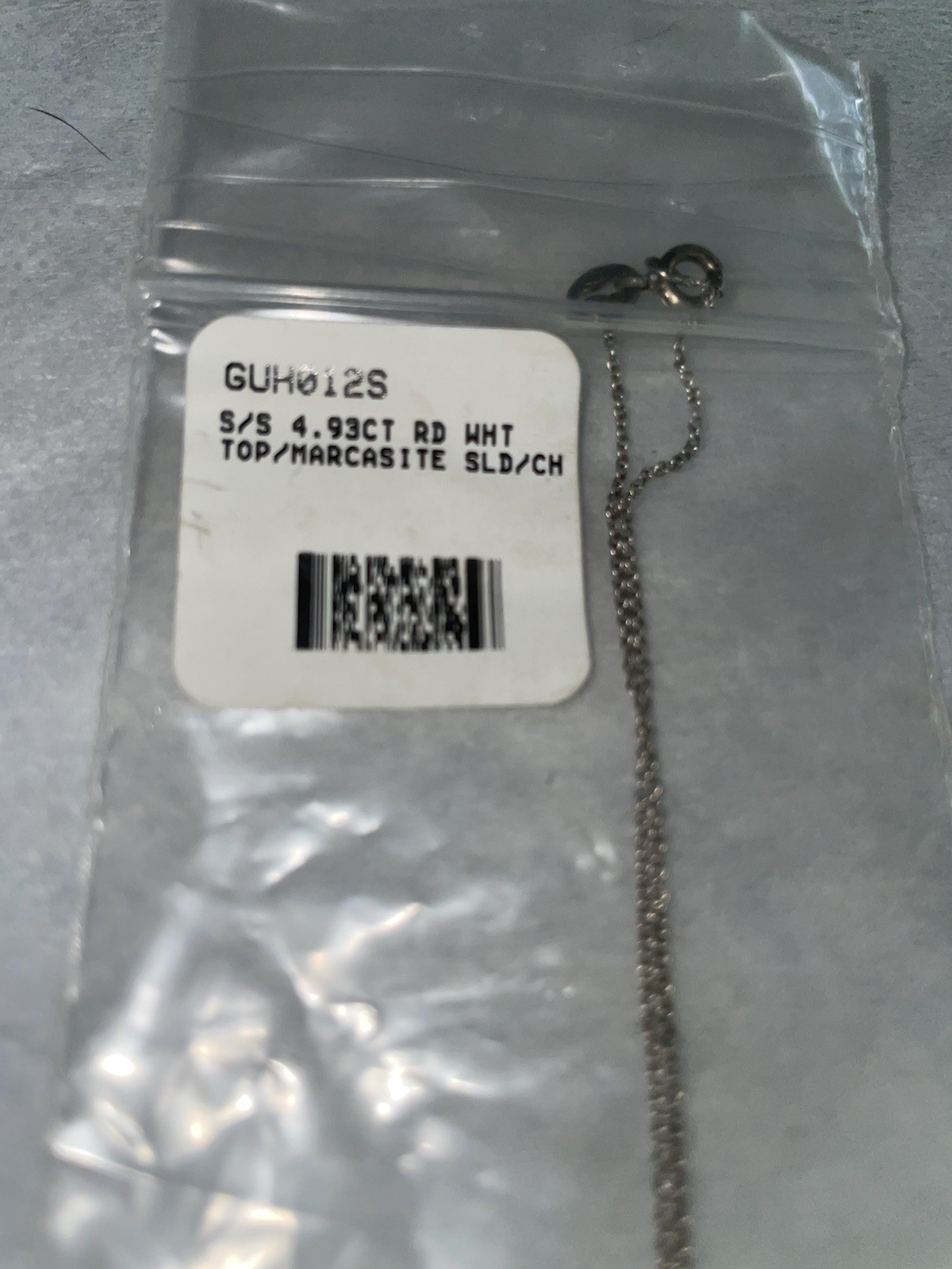 NWT- 16” Sterling, White Topaz 4.93 Ct. & Marcasite Necklace