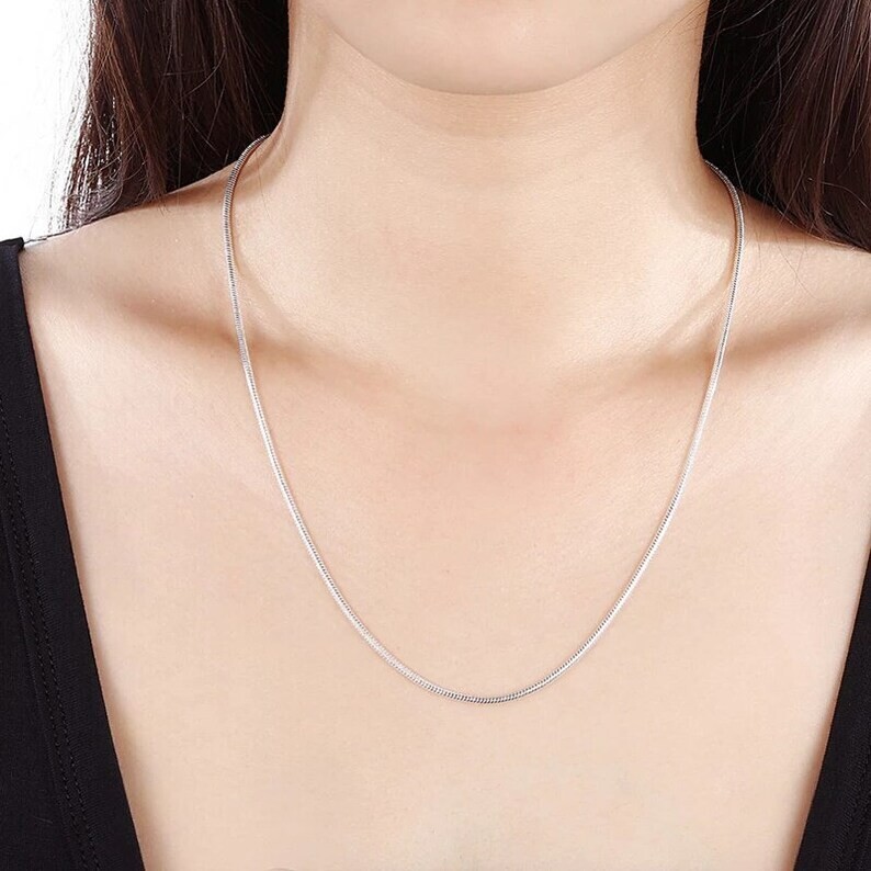 925 Sterling silver 1mm Snake Chain Lobster Lock Closure 16” long